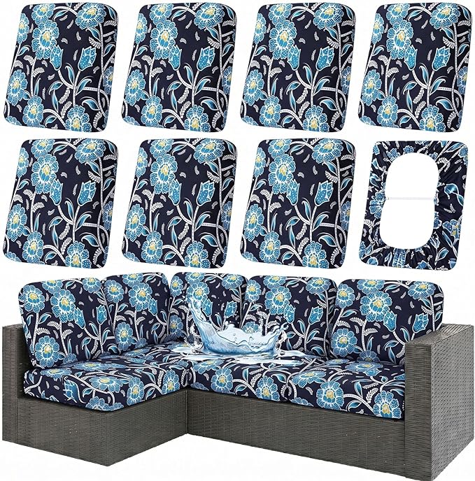 Waterproof Outdoor Cushion Covers, Stretch Patio Slipcovers | UV Resistant by hyha