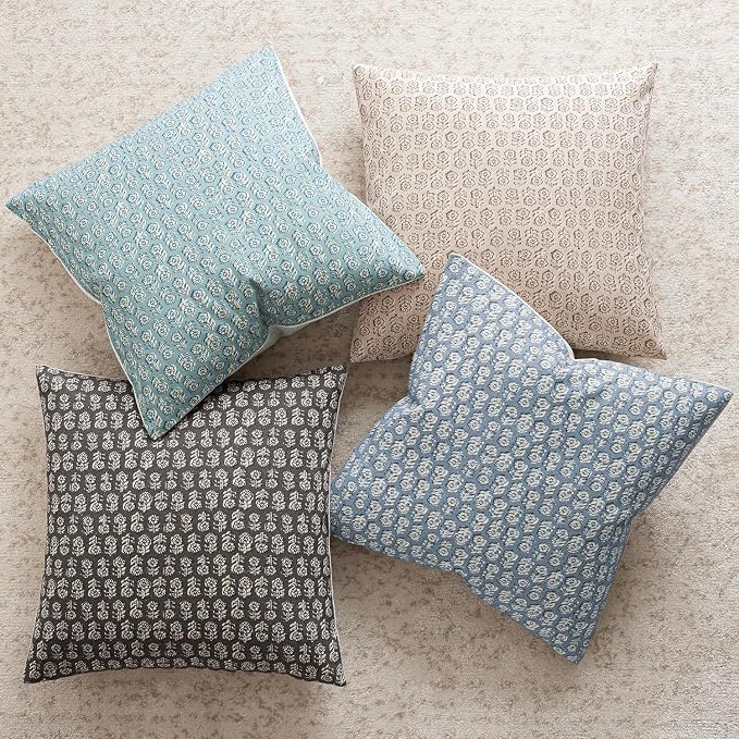 Foindtower Set of 2 Decorative Neutral Floral Print Throw Pillow Covers Vintage - Image 5