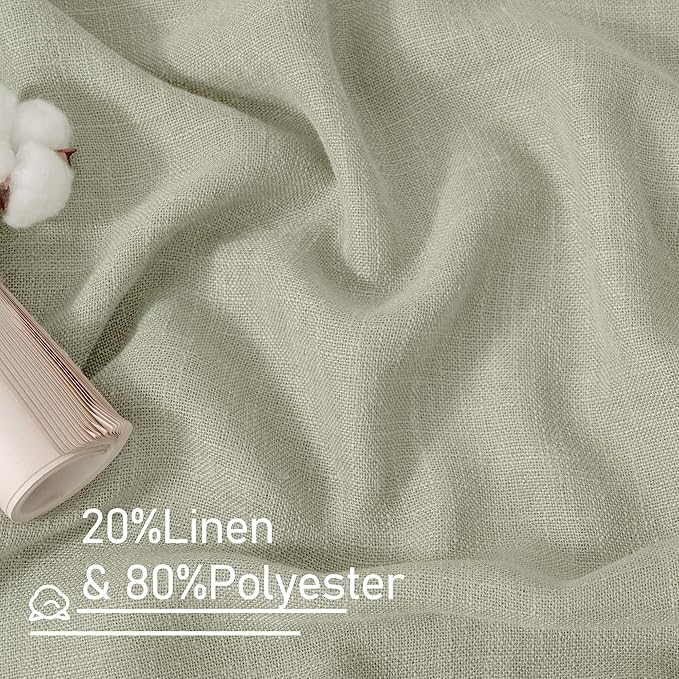 45 Inch Length Linen Curtains for Small Windows, Bronze Grommet Linen Textured - Image 3