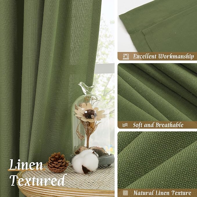 Light Filtering Linen Curtains 63 inches Long - Image 7