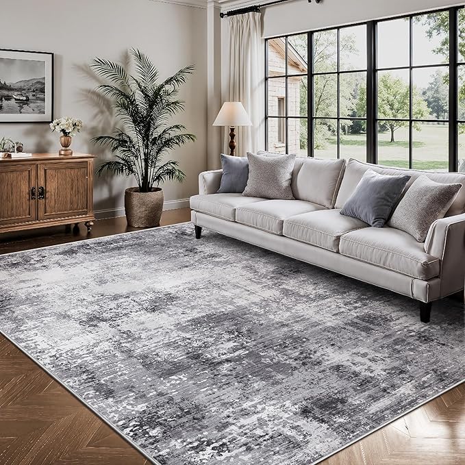 Living Room Rug 6x9, Abstract Modern Ultra Soft Washable Rug, Non Slip Carpet by Yarooge
