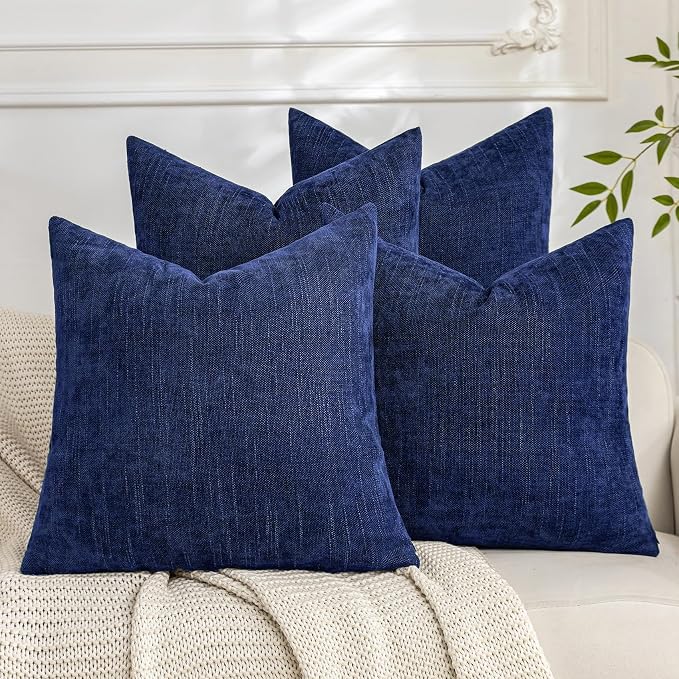 Set of 4 Soft Textured Decorative Throw Pillow Covers 20x20 Inch Cozy Farmhouse by Cozoomy
