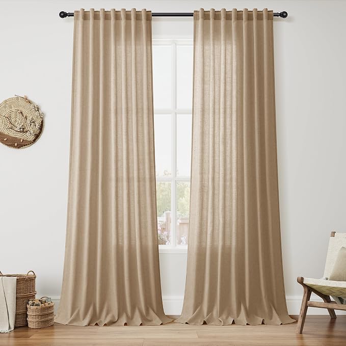 Nanspring Sand Beige Curtains 102 Inches Long by Nanspring