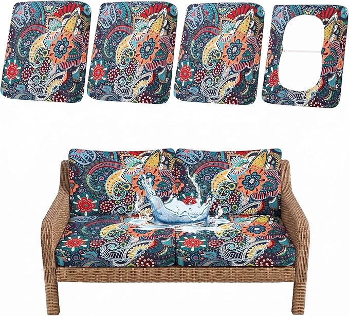 Waterproof Outdoor Cushion Covers, Stretch Patio Slipcovers | UV Resistant by hyha
