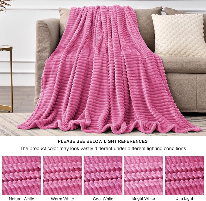 BEDELITE Fleece Blanket King Size – 3D Ribbed Jacquard Soft and Warm Decorative - Image 7
