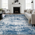 5x8 Area Rug Living Room: Modern Washable Indoor Soft Carpet Blue | by FXRHLP