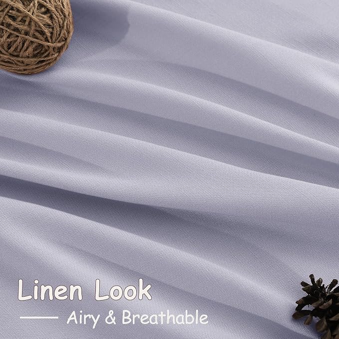 Nanspring Lavender Purple Linen Curtains 84 Inch Length 2 Panels Set - Image 4