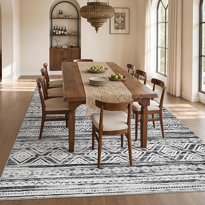 cotiled Boho 7x10 Area Rug for Living Room: Large Moroccan Washable Rug | Solve - Image 6