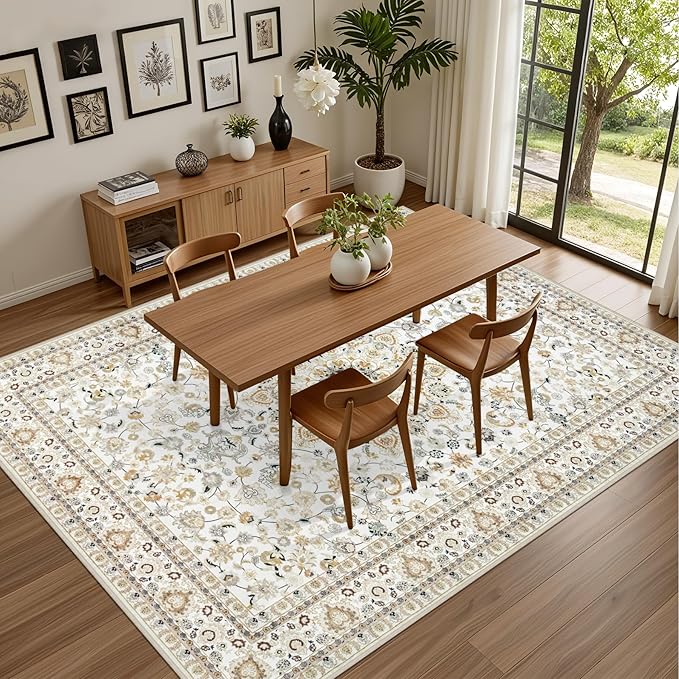 4x6 Area Rugs for Living Room: Washable Rug Soft Vintage Boho Carpet Indoor - Image 5