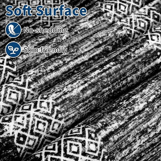 GarveeHome Large Washable Rug 9x12 Modern Geometric Non Slip, Distressed - Image 4