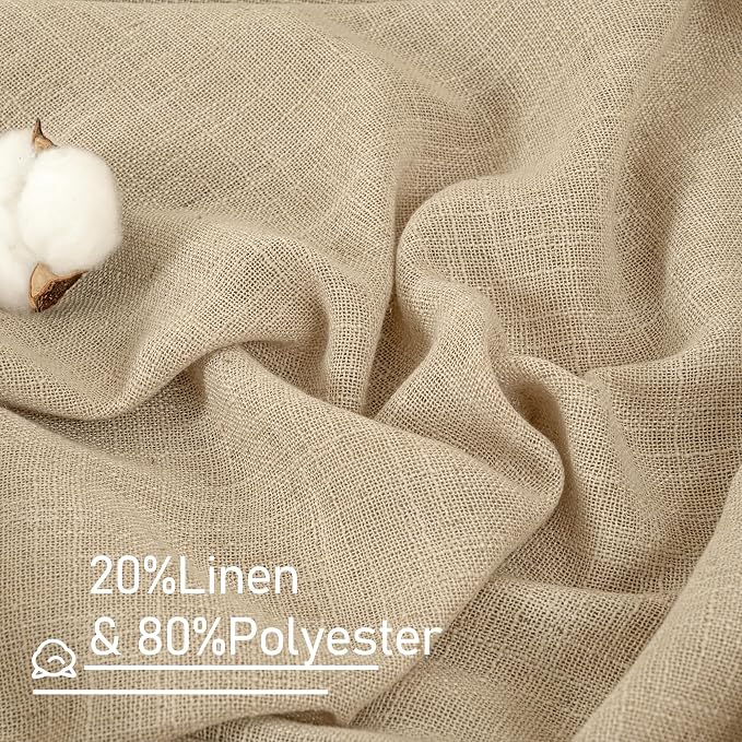 Faux Linen Curtains 63 inches Long - Image 2