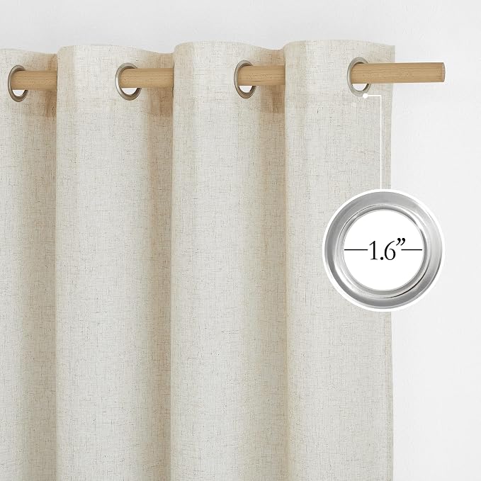 NICETOWN Natural Linen Curtains - Image 2