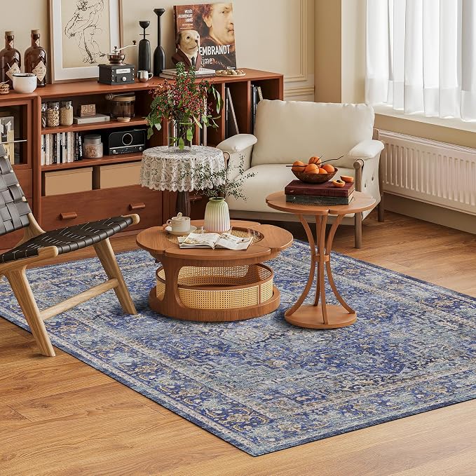 Washable Area Rug 9' x 12' Vintage Traditional Persian Mat - Image 2