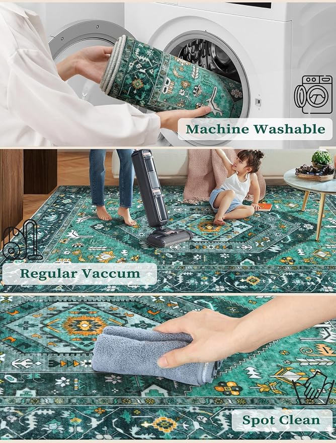SERISSA 2'6"x8' Washable Non Slip Boho Runner Rug - Image 2