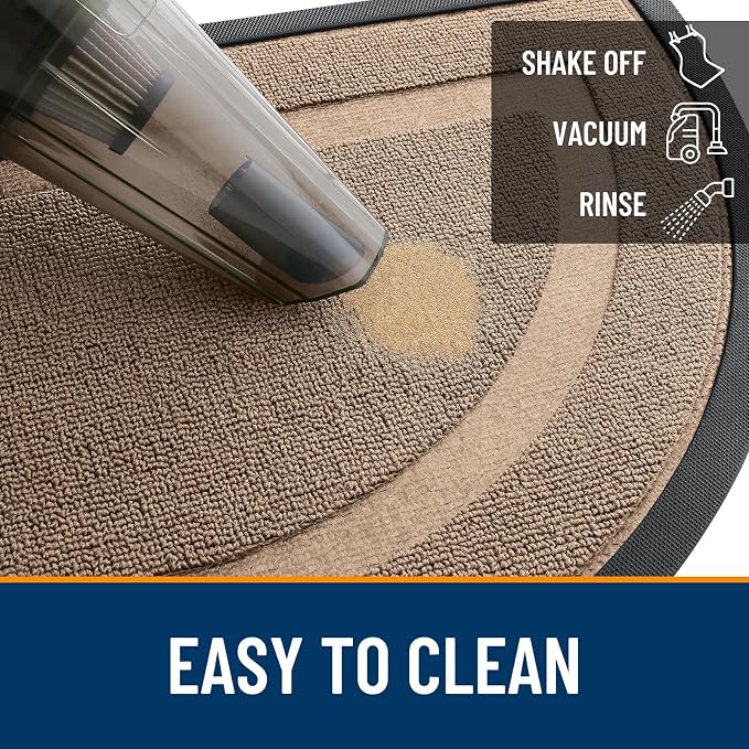 OLANLY Half Circle Front Door Mat Outside 35x23 All-Season Rubber Doormat | - Image 5