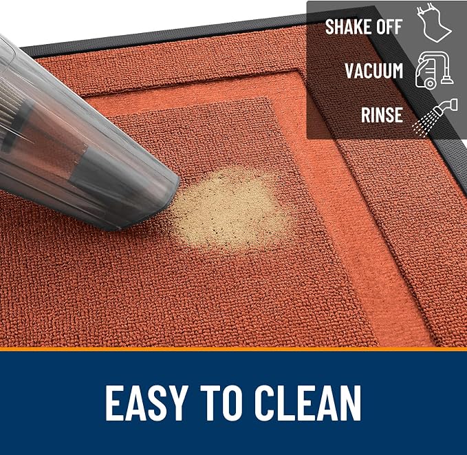 OLANLY Front Door Mat Outside 47x17, All-Season Heavy-Duty Rubber Doormat | - Image 5