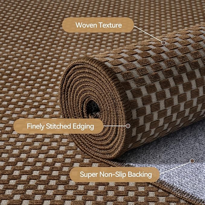Indoor Door Mat Entryway Rug Non Slip Washable Dark Brown 2x3 ft | Front Entry - Image 5