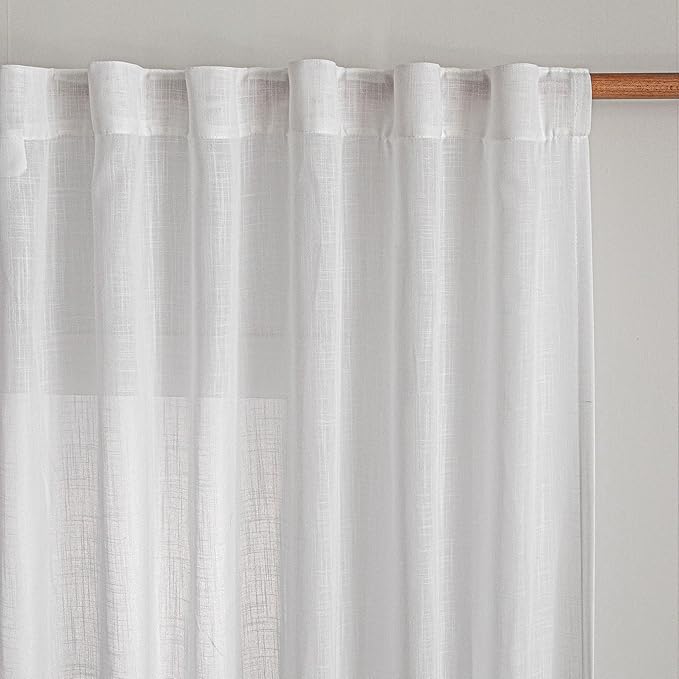 MYSKY HOME Floor to Ceiling Curtains 102 Inches Long White Sheer Window Drapes by MYSKYHOME