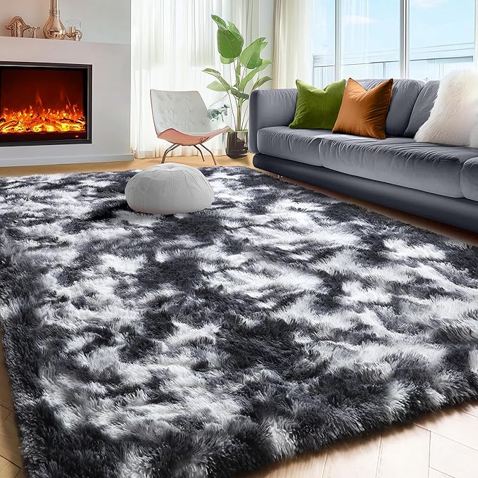 9x12 Area Rugs Living Room, Extra Large Black White Grey Rugs - Image 6