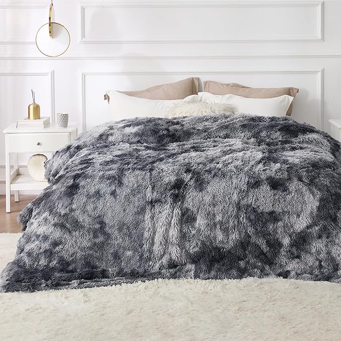 Bedsure GentleSoft Fluffy Sherpa Fleece Faux Fur Blankets Queen Size by BEDSURE