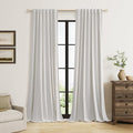 100% Natural Linen Blackout Curtains 84 Inch Long 2 Panels Set by Guken