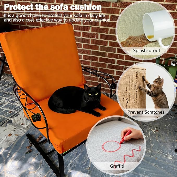 Sqodok Outdoor Cushion Covers 24x24 inch, Wicker Chair - Image 7