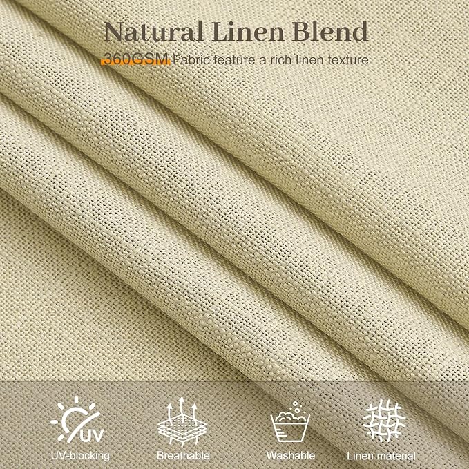 IVAPUPU Grey Beige Pinch Pleated Curtains 90 Inch Length - Image 5