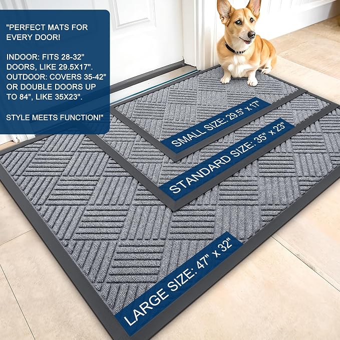 OLANLY Front Door Mat Outside Entrance 33x21, Waterproof Heavy-Duty Doormat | - Image 2