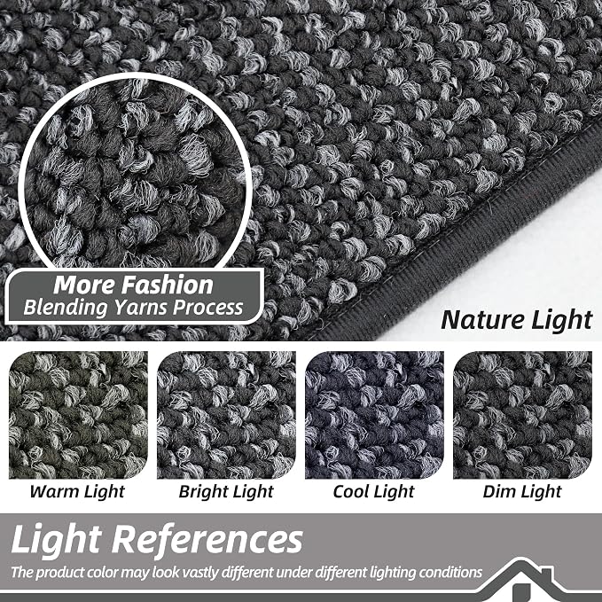 BEQHAUSE Dirt Trapper Door Mat 48"x72", Non-Slip Washable Doormat, Charcoal | - Image 5