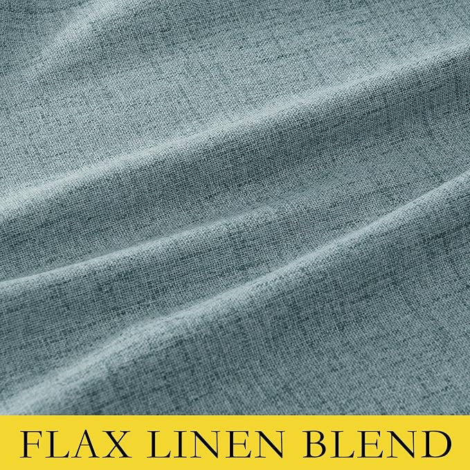 NICETOWN Skylark Blue Linen 100% Blackout Curtains W52 x L48 in, Thermal - Image 4