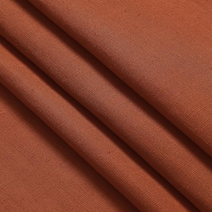 Rust Linen Curtains 95 inches Long 2 Panel Back Tab Rod Pocket Rustic Farmhouse - Image 2