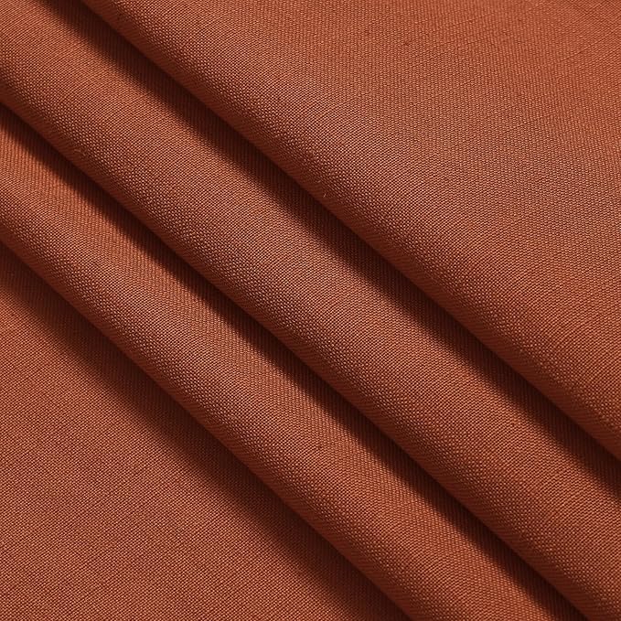 Terracotta Linen Blend Semi Sheer Curtains 86 Inches Long 2 Panel Set Pocket - Image 5
