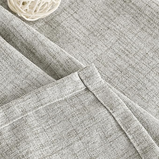 YoungsTex Dark Grey Linen Semi Sheer Curtains 42 X 63 Inch Length | Textured - Image 8
