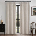 Greyish Brown Natural Linen Curtains 84 Inch Length 2 Panels by PleatedDrapes