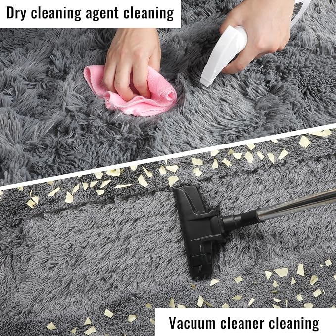 Plush Area Rugs for Living Room 6x9 Ft, Ultra Soft Shaggy Grey Rugs Carpets - Image 6