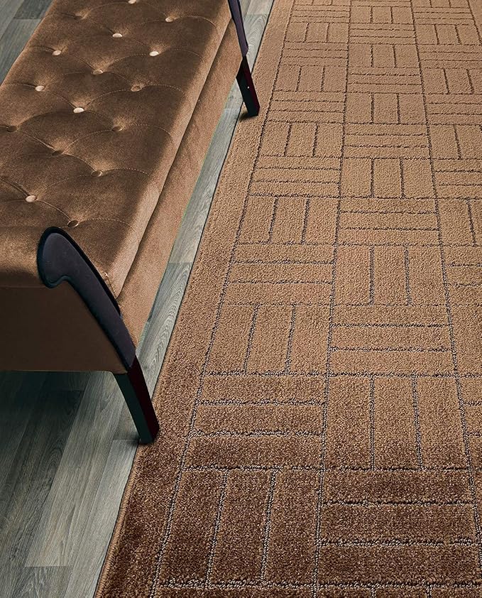 Custom Length Hallway Runner Rug, Slip Resistant, Bricks Brown, 26 Inch X 6 feet by ORFAHOME