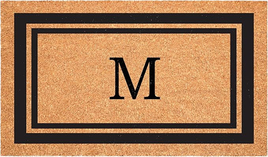 Calloway Mills 152962436M Black Border 24" x 36" Monogram Doormat, (Letter M)