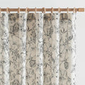 jinchan Floral Curtains 96 Inches Long Black Flower Linen Farmhouse Curtain by JINCHAN