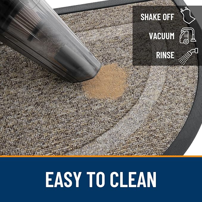 OLANLY Half Circle Front Door Mat Outside 71x23 All-Season Rubber Doormat | - Image 5