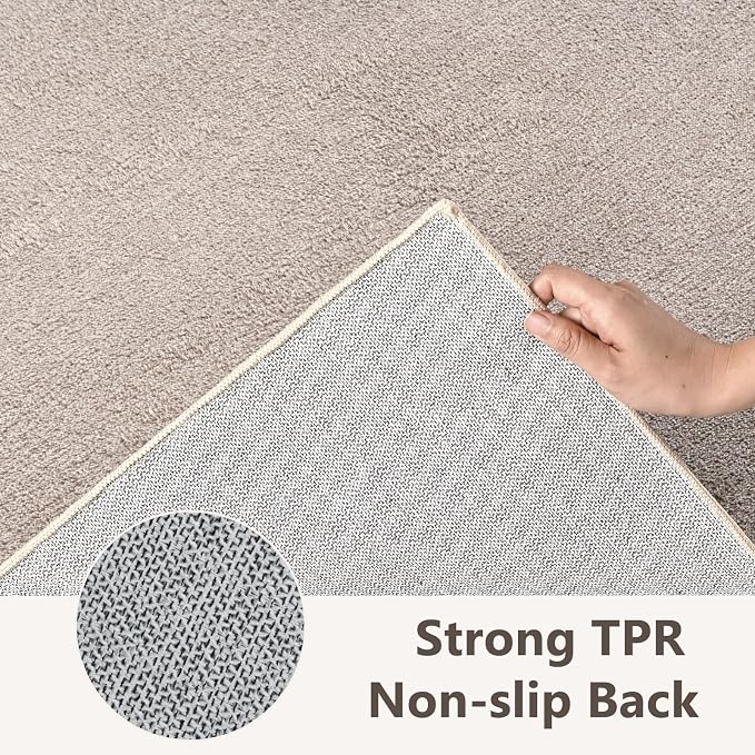 2x3 Oatmeal/White Area Rug Washable Non-Slip Soft - Image 6