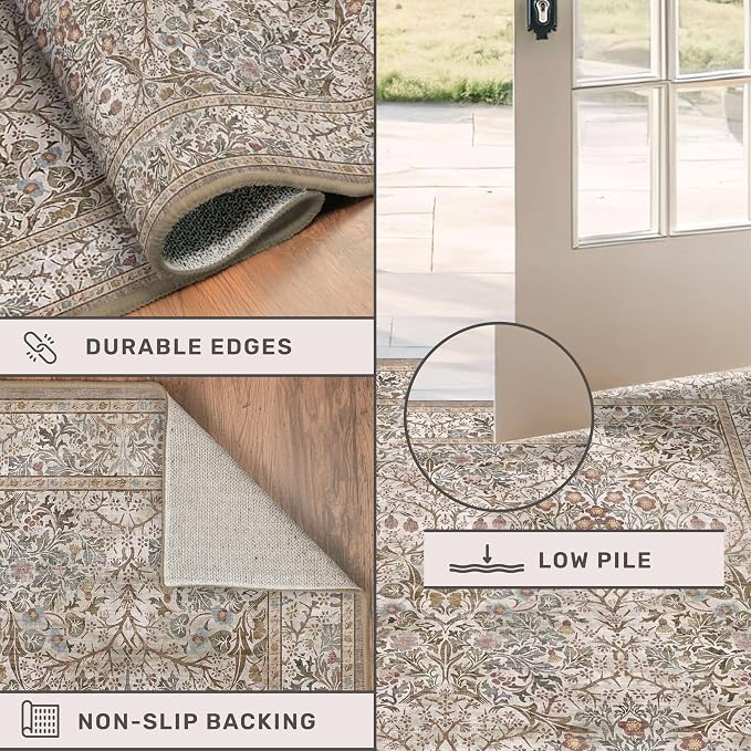 Moss Green Washable 2x4 Entry Rug - Image 4