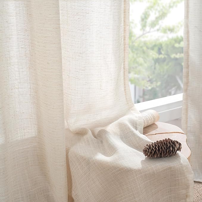 BGment Linen Curtains 84 Inch Length - Image 7