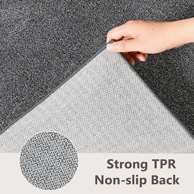 3x5 Black/White Area Rug Washable Non-Slip Soft Thin - Image 6