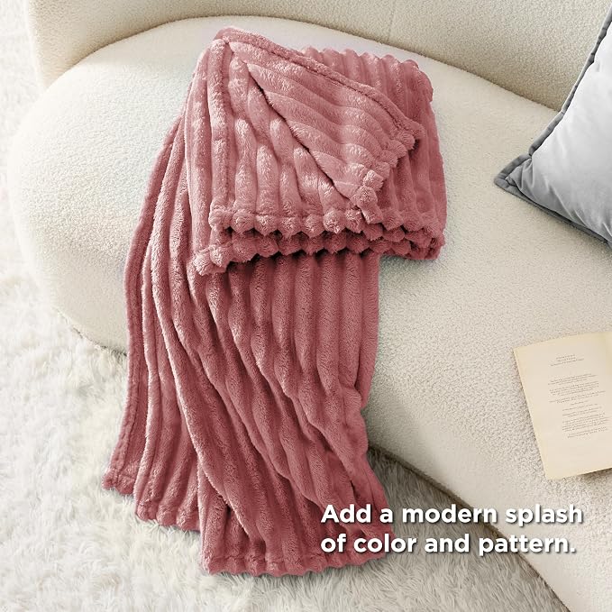 Bedsure GentleSoft Brick Dust Fleece Throw Blanket - Image 5