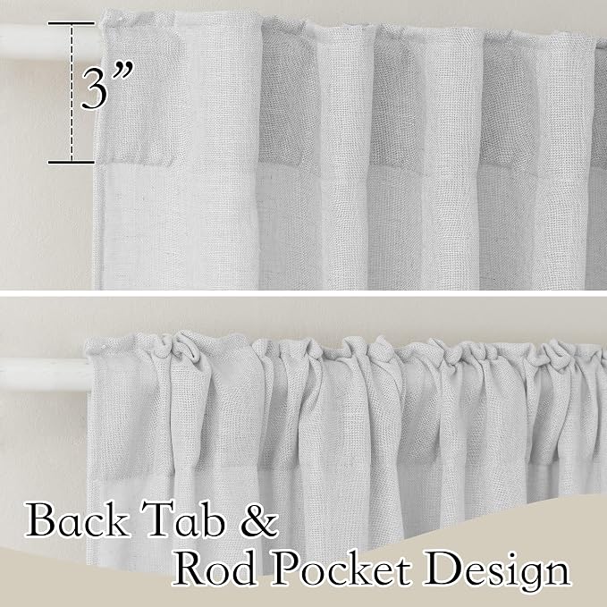 RYB HOME Linen Sheer Curtains - Image 3
