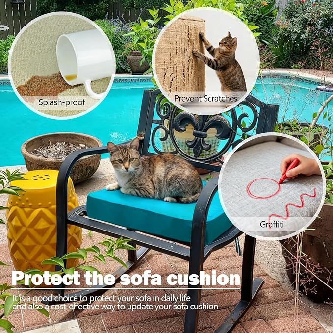 Sqodok Outdoor Cushion Covers 24x22 inch, Wicker Chair - Image 6