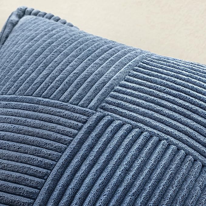 MIULEE Blue Corduroy Pillow Covers 16x16 Inch - Image 5