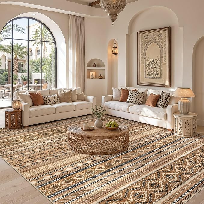 cotiled Boho 5x7 Area Rugs for Living Room: Soft Moroccan Washable Rug | Solve - Image 5