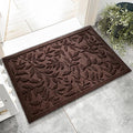 Coffee Brown Leaves Fall Outdoor Indoor Entrance Doormats, Absorbent Durable by VivaNest