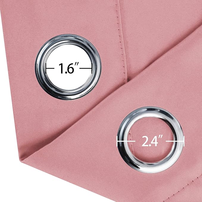 LEMOMO Pink Thermal Blackout Curtains/52 x 108 Inch/Set of 2 Panels Room - Image 5